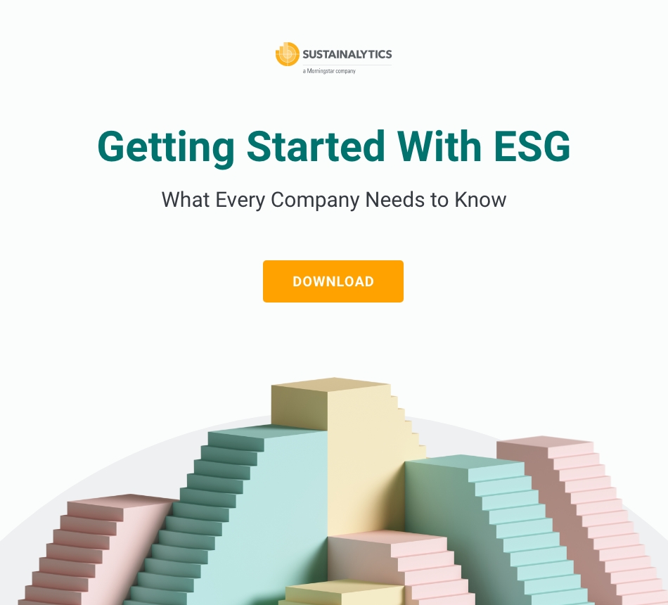 Getting Started With ESG - stylized steps on a white background