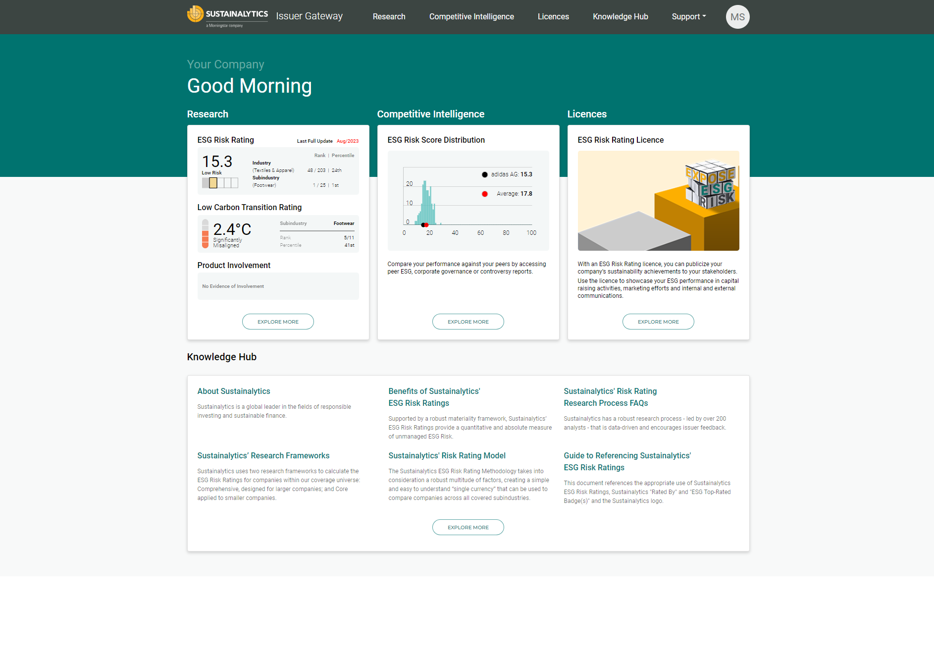 Issuer Gateway Landing Page