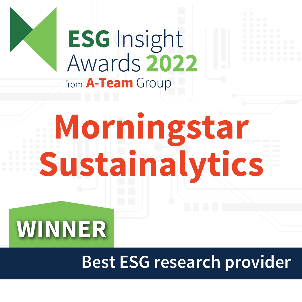 Morningstar Sustainalytics Named Best ESG Research Provider